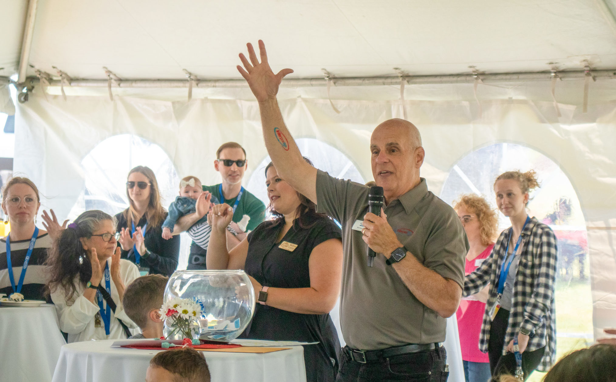 Michael Rizzolo giving a speech